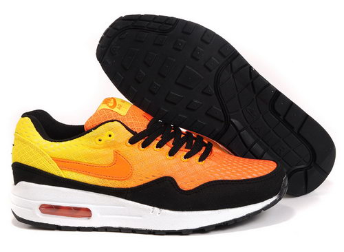 Nike Air Max 1 Unisex Orange Black Running Shoes